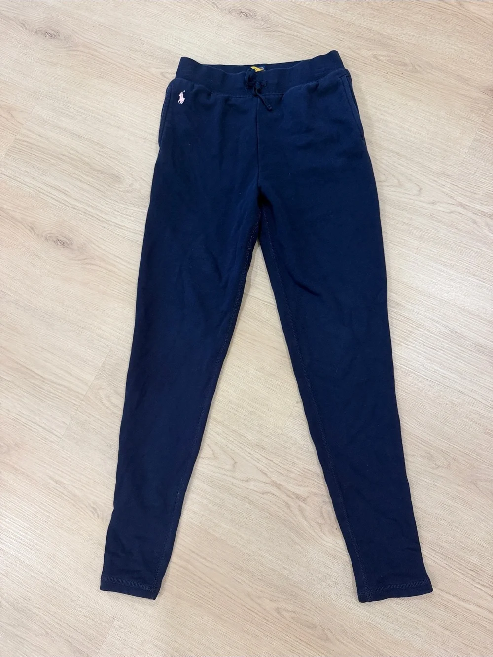 Ralph Lauren XL Navy Girls' Slim Joggers with Polo Logo